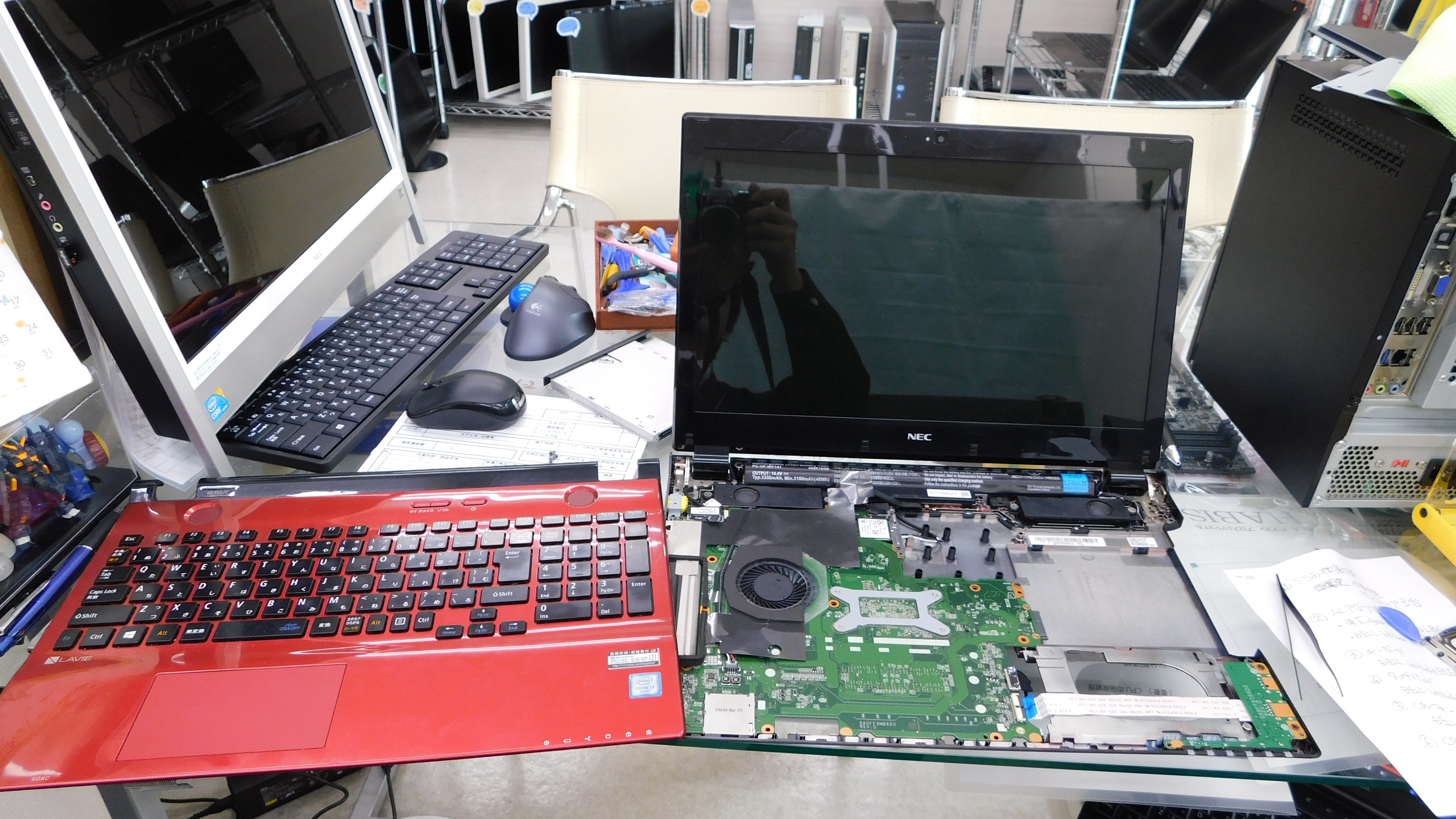 NEC LAVIE NS350/C 分解修理 パソコン起動不可 放電処理